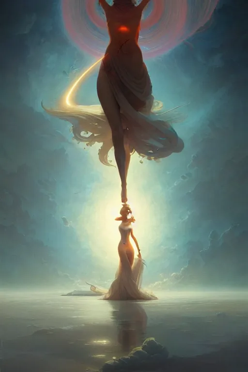 Prompt: the sun dancer, atmospheric, ambient, lighting refraction, volumetric lighting, highly detailed, digital art, peter mohrbacher and greg rutkowski