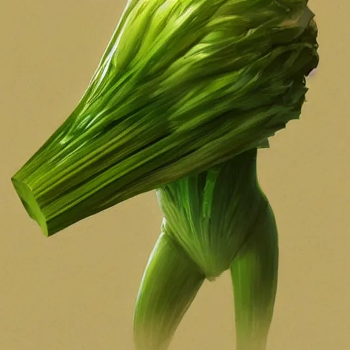 Image similar to made entirely of celery, by artgerm and greg rutkowski, octane render, trending on artstation,