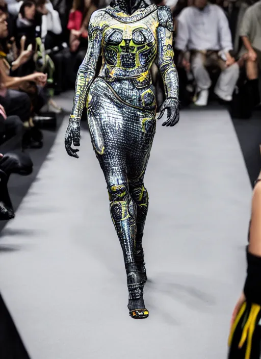 Image similar to hyperrealistic and heavy detailed balenciaga runway show of mortal kombat, leica sl 2 5 0 mm, vivid color, high quality, high textured, real life