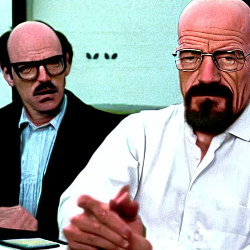 Prompt: Walter White being interviewed by Space Ghost on Space Ghost Coast to Coast