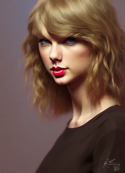 Image similar to 3 / 4 view of a portrait of taylor swift, evangelion, au naturel, hyper detailed, digital art, trending in artstation, cinematic lighting, studio quality, smooth render, frostbite 3 engine rendered, art style by klimt and nixeu and ian sprigger and wlop and krenz cushart