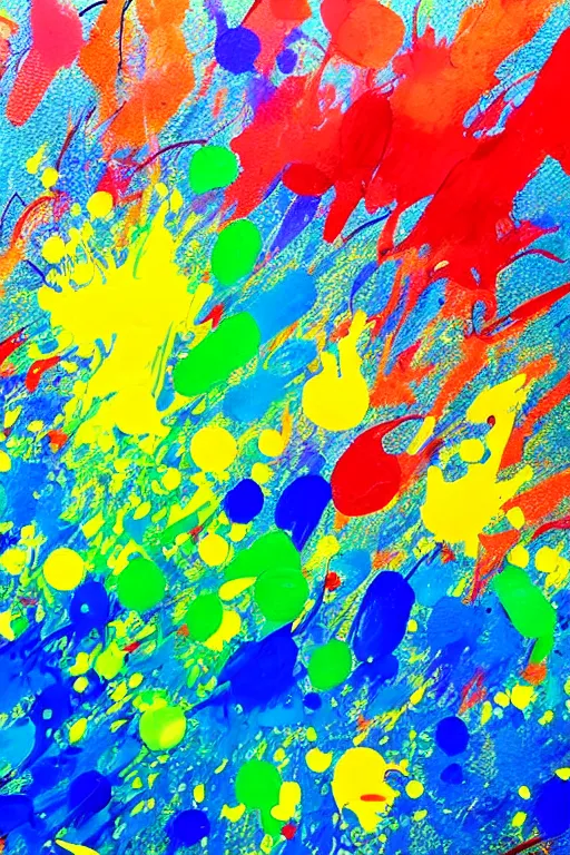 Prompt: table tennis art, paint splatters colorful