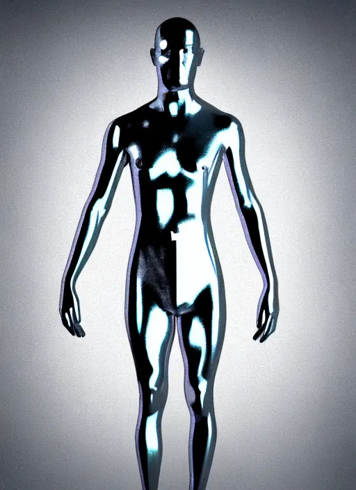 Image similar to man wrapped in foil standing cenimatic digital art