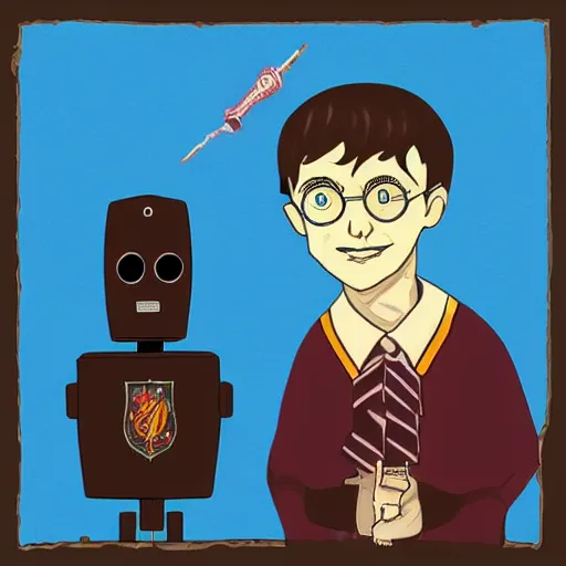 Image similar to Portrait of Harry Potter as a robot