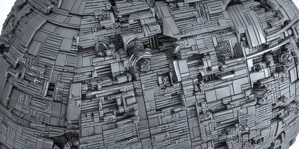 Prompt: death star surface, greebles, nurnies, very detailed