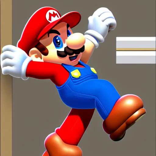 Prompt: Hyper realistic photo of Mario from Super Mario Bros