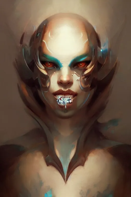 Image similar to facial tattoo design by peter mohrbacher and craig mullins