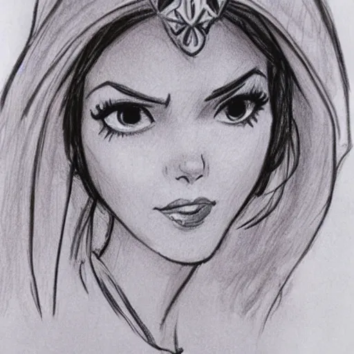 Image similar to milt kahl sketch of victoria justice as princess padme from star wars episode 3