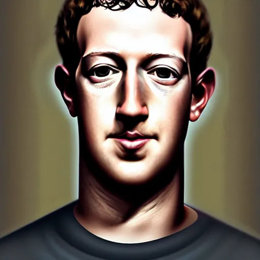 Image similar to portrait of mark zuckerberg, very detailed, art contest winner on behance, trendy on deviant art, by artgem, greg rutkowski