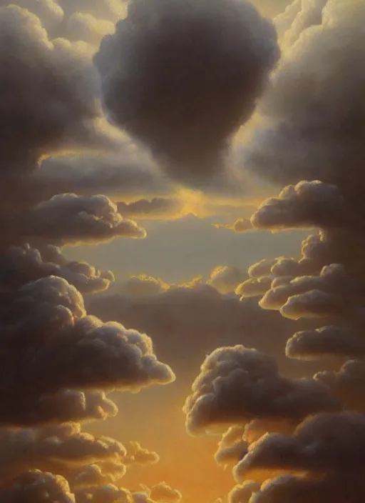 Prompt: faces of old indigenous people made of clouds in the sky, art by christophe vacher