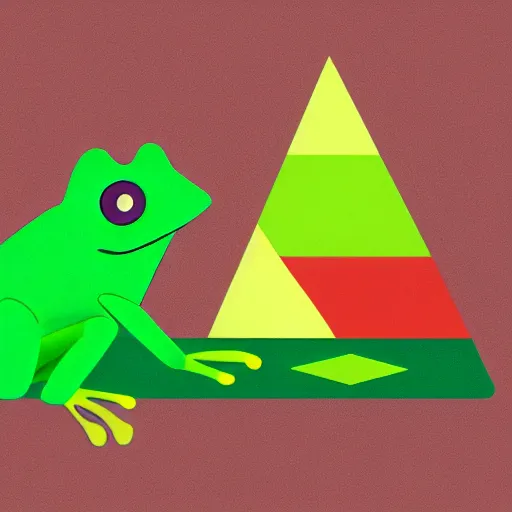 Prompt: frog inspired by geometric shapes