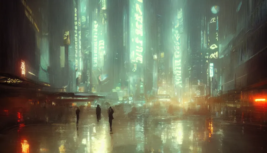 Image similar to bladerunner, light, shadows, rippling reflections, steam, epic composition, intricate, elegant, volumetric lighting, digital painting, highly detailed, artstation, sharp focus, illustration, concept art, ruan jia, steve mccurry