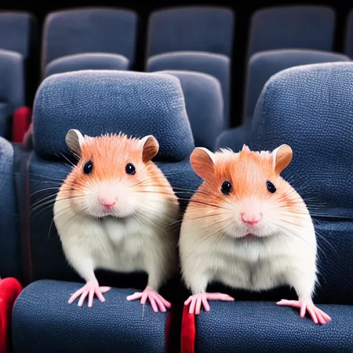 Prompt: photo of the cinema screen, a movie about hamsters, unedited, dark, sharp focus, 8 k