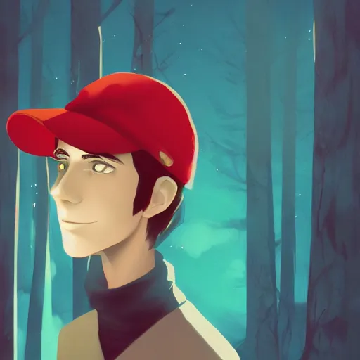 Prompt: J.D. Salinger as Holden Caulfield wearing that red hat, ambient lighting, 4k, anime key visual, lois van baarle, ilya kuvshinov, rossdraws, artstation