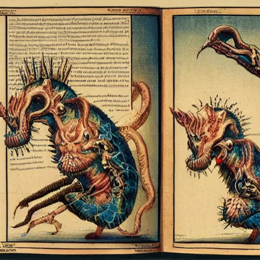 Image similar to bizarre bestiary of repressed unconscious emotional monsters and creatures