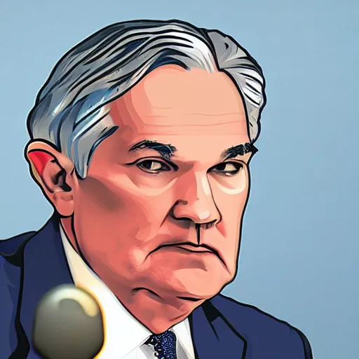 Prompt: a portrait of jerome powell as a bear