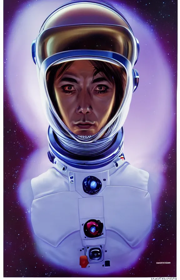 Image similar to portrait of an astronaut, alien, in the style of hajime sorayama