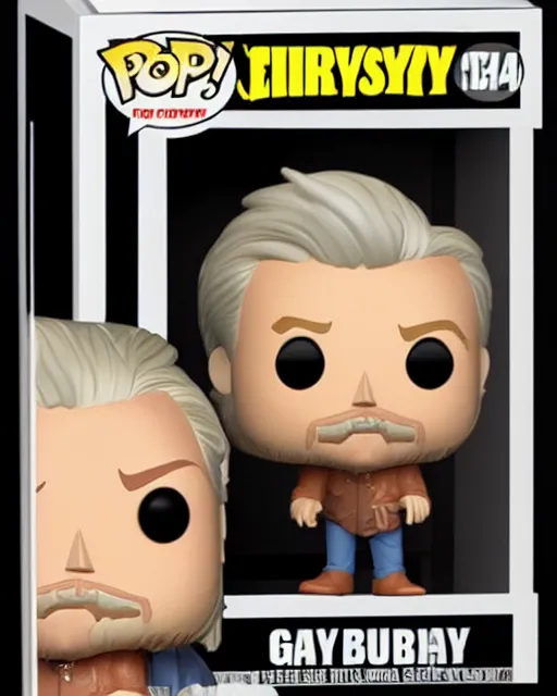 Image similar to Gary Busey Funko Pop. Photographic, photography