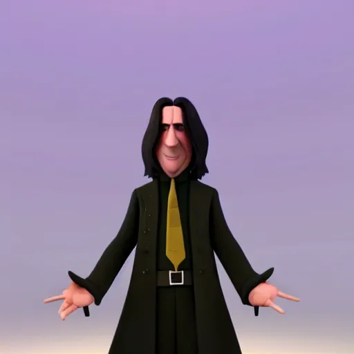 Prompt: movie frame still of snape from harry potter in the style of pixar 3 d animation, disney 3 d animation