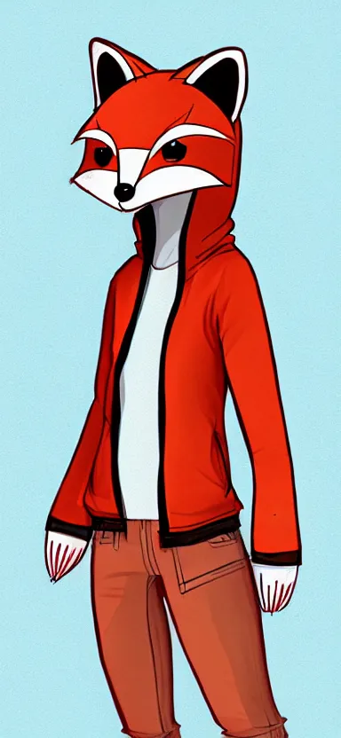 Prompt: a sketch art of anthropomorphic fox wearing a hoodie, artstation, digital art, oc commission