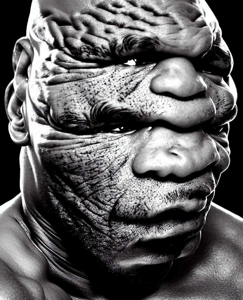 Prompt: photo portrait of Mike Tyson