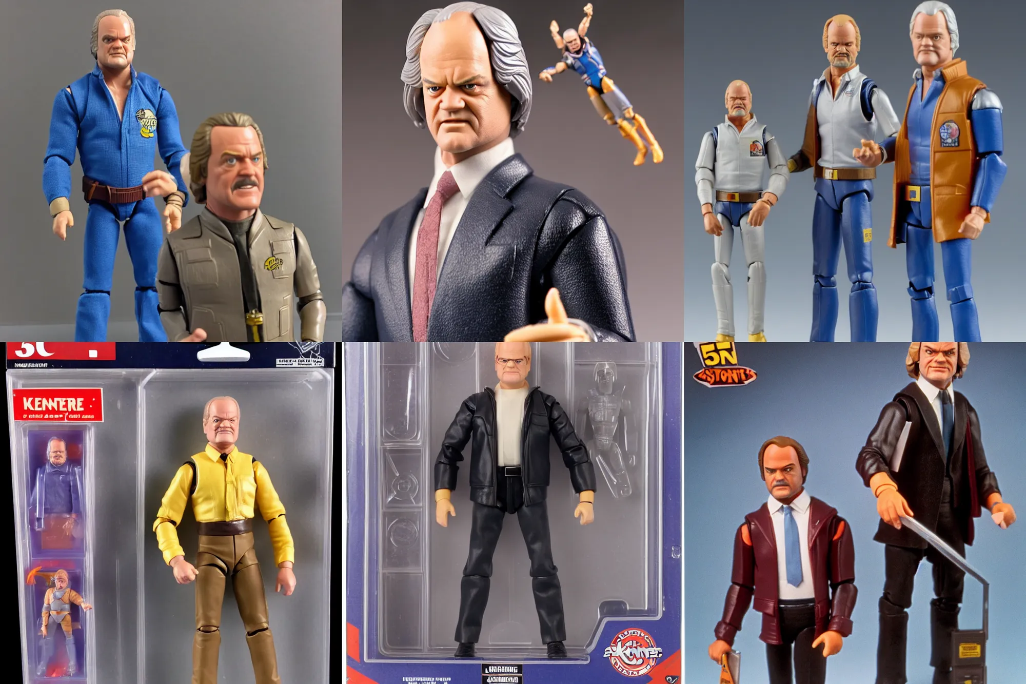 Prompt: Kelsey Grammer as a 1980's Kenner style action figure, 5 points of articulation, full body, 4k, highly detailed
