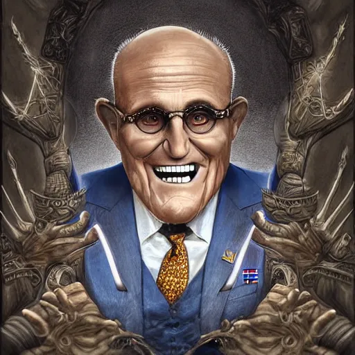 Prompt: digital painting of a rudy giuliani in a ballet custume by filipe pagliuso and justin gerard, symmetric, fantasy, highly, detailed, realistic, intricate