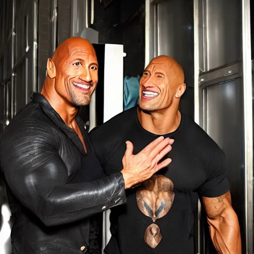 Image similar to Dwayne Johnson in the backrooms