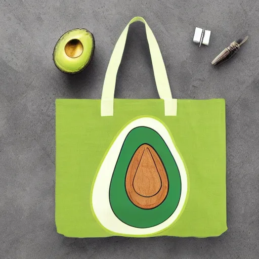 Image similar to Avocado Design on a Totebag, Concept Product