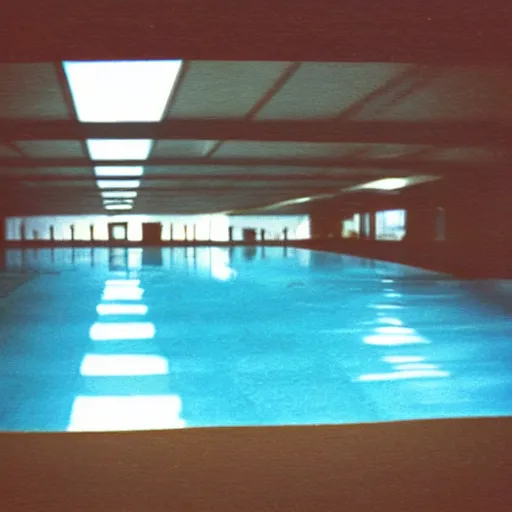 Prompt: Beautiful 2000s soft Photograph taken with a phone-camera from 2000, of an infinite infinite infinite liminal empty pool