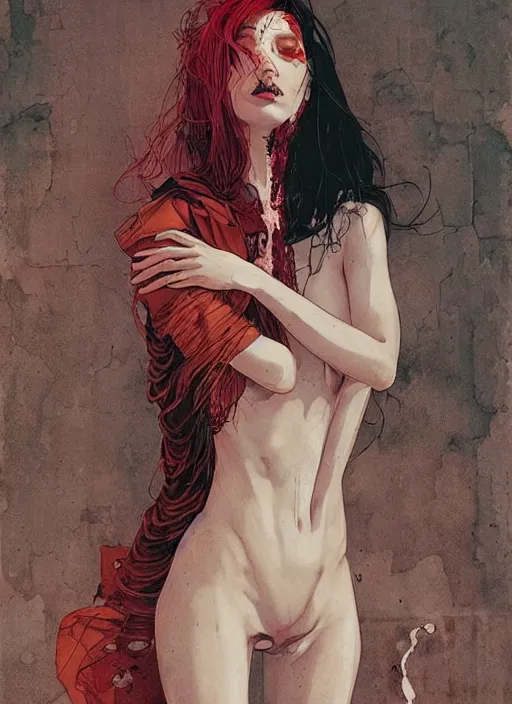 Image similar to clothed woman, eun emerging from renaissance italy into a cyberpunk mutiversal realm by conrad roset, nicola samuri, dino valls, m. w. kaluta, jakub rebelka, rule of thirds, seductive look, beautiful