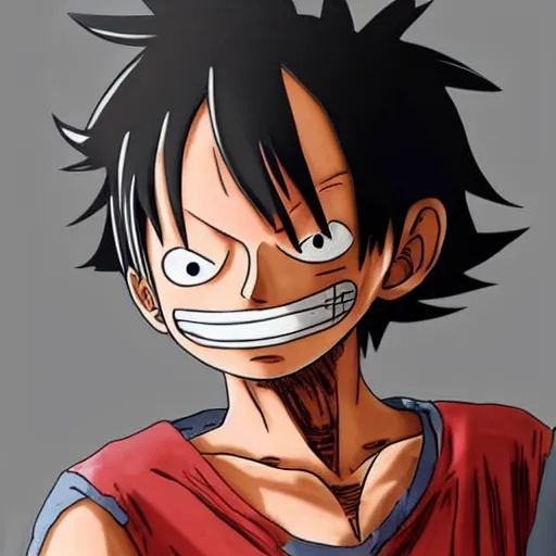 Image similar to luffy from one piece as a real human, photorealistic, posing shot