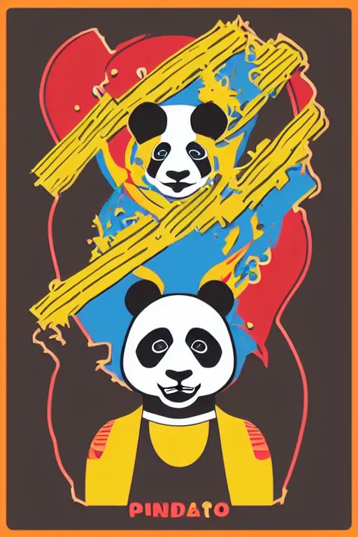 Image similar to Portrait of a panda as a Mexican wrestler, sticker, colorful, illustration, highly detailed, simple, smooth and clean vector curves, no jagged lines, vector art, smooth