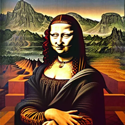 Image similar to monalisa by jacek yerka, alex gray, zdzisław beksiński, dariusz zawadzki, jeffrey smith and h.r. giger, oil on canvas, 8k highly professionally detailed, trending on artstation