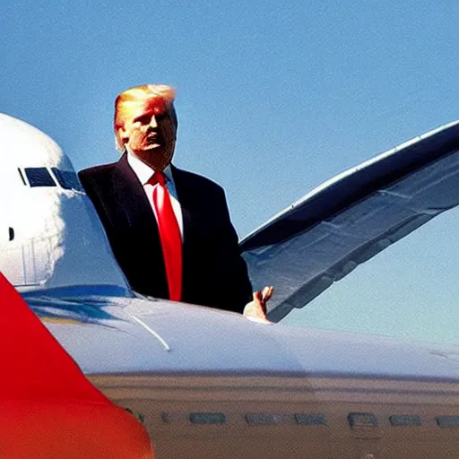 Image similar to donald trump flying a boing 7 3 7