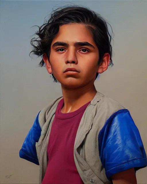 Image similar to portrait of a magical mexican boy, art by denys tsiperko and bogdan rezunenko, hyperrealism