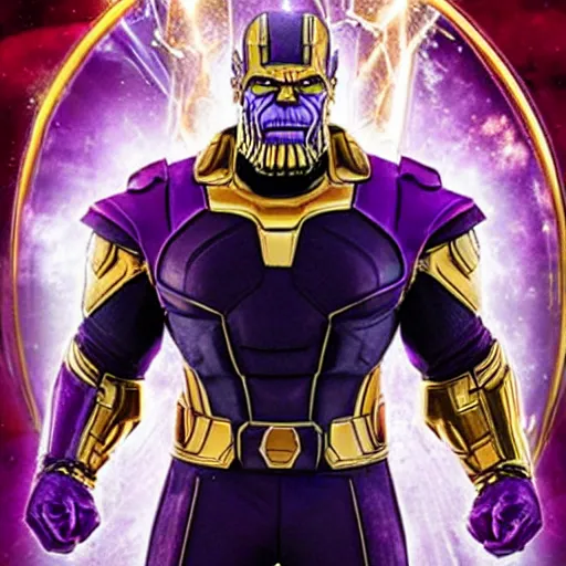 Image similar to nick saban as thanos with the infinity stones, championship rings, portrait, high detail