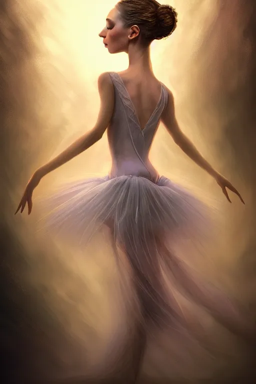 Image similar to prima ballerina, gorgeous, ethereal, intricate, elegant, volumetric lighting, nature scenery, digital painting, highly detailed, artstation, sharp focus, illustration, concept art, clive barker