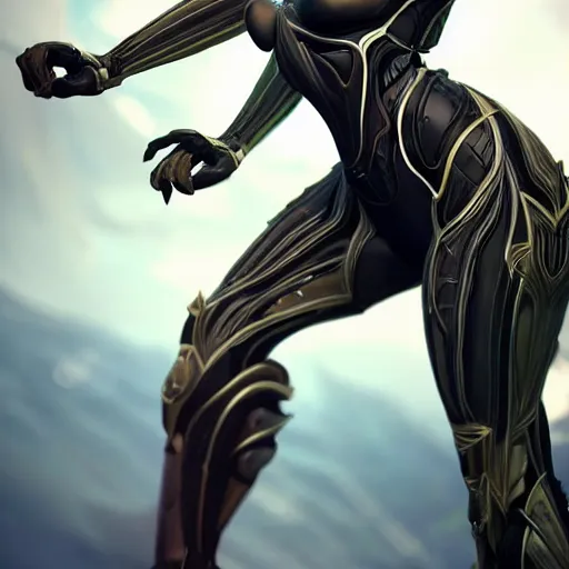 Image similar to beautiful and stunning giant female warframe, doing an elegant pose, looming over ant pov, pov looking up at from the ground from her feet, slick elegant design, sharp claws, detailed shot legs-up, highly detailed art, epic cinematic shot, realistic, professional digital art, high end digital art, DeviantArt, artstation, Furaffinity, 8k HD render, epic lighting, depth of field