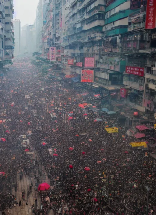 Image similar to 2 0 1 9 hong kong riot by jean honore fragonard. wide angle shot. depth of field. high definition. 8 k. photography.