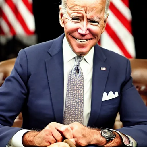 Prompt: a photo of joe biden with a cigar on his mouth