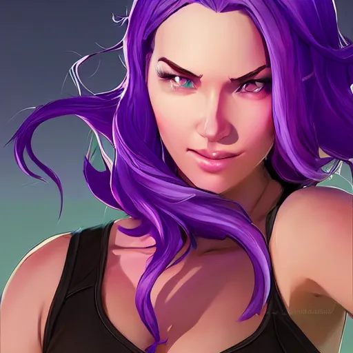 Image similar to beautiful female purple hair fantasy art apex fortnite Video game icon, 2d game art gta5 cover , official fanart behance hd artstation by Jesper Ejsing, by RHADS, Makoto Shinkai and Lois van baarle, ilya kuvshinov, rossdraws