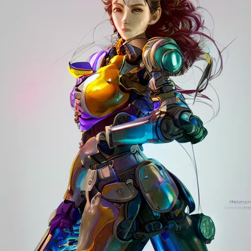 Image similar to studio portrait of lawful good colorful female holy mecha paladin absurdly beautiful, elegant, young sensual graceful woman, ultrafine hyperrealistic detailed face illustration by kim jung gi, irakli nadar, intricate linework, sharp focus, bright colors, matte, octopath traveler, final fantasy, unreal engine highly rendered, global illumination, radiant light, intricate environment