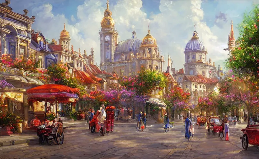 Prompt: Alchemy city. By Konstantin Razumov, highly detailded