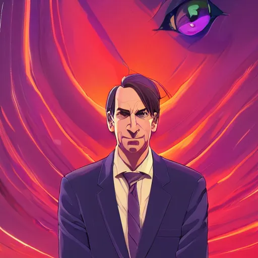 Prompt: ⁠portrait of Saul Goodman , office cubicle background, rich vivid colors, ambient lighting, dynamic lighting, 4k, HQ, official media, anime key visual, makoto shinkai, ilya kuvshinov, lois van baarle, rossdraws, detailed, trending on artstation