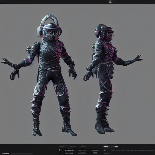 Prompt: space ninja character design, octane render, cinema 4 d, award winning, beautiful aesthetic design, unreal engine 5, ultra detailed