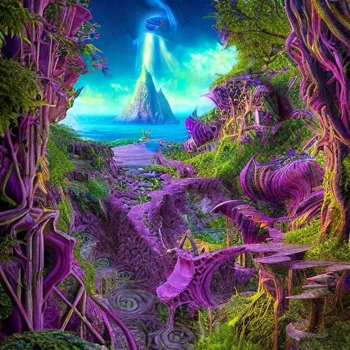 Image similar to stars lush art airbush cinematic nature photography cryengine render rich by lisa frank, antoni gaudi, john stephens, alex grey, m. c. escher, tim white, frank gehry, tomasz alen kopera