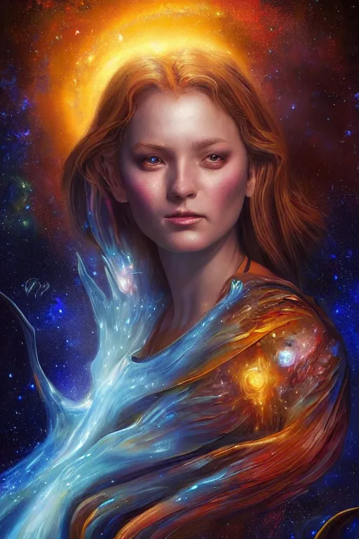 Image similar to beautiful oil painting with high detail of a wise Space ent(Crying Artfully) made of stars and plasma, hybrid from dungeons and dragons and art direction by James Cameron ;by artgerm; wayne reynolds art station; cinematic quality character render; low angle; ultra high quality model; production quality cinema model