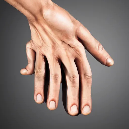 Image similar to photorealistic human hands, studio lighting, product photography