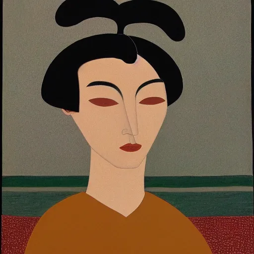 Prompt: a portrait of a character in a scenic environment by will barnet